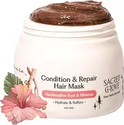 Sacred Grove Condition & Repair Pre Shampoo Hair Mask | Marshmallow Root, Hibiscus & Flaxseeds | For Dry Frizzy Hair that Hydrates Strands Naturally (200 gm)