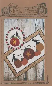Little Stitches Pumpkin Patch Folk Art Home Applique Penny Rug Pillow Pattern