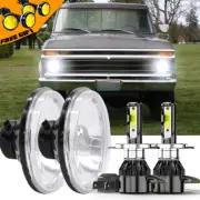 7" Stock Style H4 Glass Metal Headlight LED 4000Lm 80w Light Bulb Headlamp Pair (for: Morris)