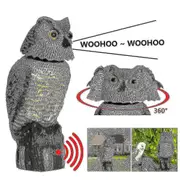Realistic Birdcage Plastic Owl Scarecrow With Rotating Head And Sound