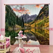 Slope Chinese Fir Tree 3D Curtain Blockout Photo Printing Curtains Drape Fabric