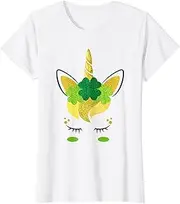 [VidiAmazing] Unicorn Face St Patrick's Day Irish Girls Kids Youth T-Shirt ds1064 Youth T-Shirt