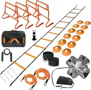 Adjustable Speed Training Hurdles Fitness & Speed Training Equipment with Agility Ladder - Plyometric Fitness & Speed Training – Hurdle/Obstacles for Soccer, Football, Track & Field