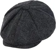[yuksok] Beret Hat Flap Cabbie Hat Beret Cap British Fashion Tweed Hat Spring Plaid Hat Newsboy Cap for Driving Fishing Travel Camping