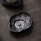 2pcs Retro Pure Tin Coaster Japanese Cup Holder Tea Coaster Tea Ceremony