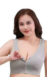 [mistrend] Women's Maternity Nursing Bra Wirefree Cotton Front Button Closure Breastfeeding Pregnancy Bra Inner wear Comfy Bralette