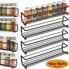 4pcs Kitchen Spice Rack Wall Mount Kitchen Door Jar Storage Organizer Shelves