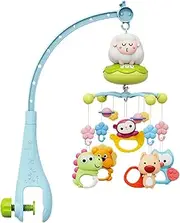 Baby Crib Mobile - Cartoon Nursery Mobile for Crib with Music, Projection, Lights | Rotating Hangable Rattles Toy for 0-24 Months Toddler Sleep