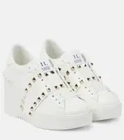[Valentino Garavani] Valentino Garavani Open Disco leather wedge sneakers AU 5.5 white