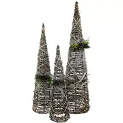 Northlight 3 LED Lighted Pine Berries Cone Christmas Tree Decorations 39.25"
