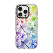 iPhone 16 Pro Clear Case MagSafe Compatible Dragonfly Rainbow