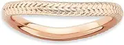 [JewelryWeb] 2.25mm 925 Sterling Silver Textured Patterned Stackable Polished Pink Plate Wave Ring-Stackable-Ring for Women