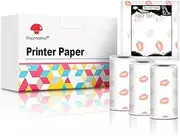 T02 Print Pods Mini Pocket Thermal Printer Bluetooth Wireless Photo Notes Inkless Sticker Paper (3 Rolls 20 Years Pattern Stickers)