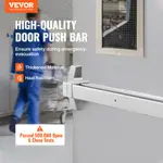 VEVOR Push Bar Door Locks, Carbon Steel Panic Bars for Exit Doors, with Exterior Lever and 3 Keys, Push Bar Panic Exit Device Door Hardware for Metal