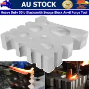 50LB Flat Base Blacksmith Swage Block Anvil Forge Tool for Metal Bending/Forming