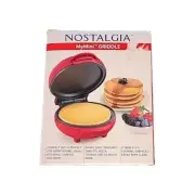 Nostalgia My Mini 5" Non Stick Surface Griddle For Burgers Pancakes Cookies Red