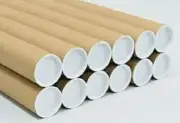 48 2" x 24" Cardboard Shipping Mailing Tube Tubes Cores With End Caps
