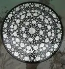 30'' black Marble side center Table Top fancy Inlay Mosaic malachite mop