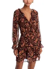 Paige Alison Silk Printed Ruffle Mini Dress