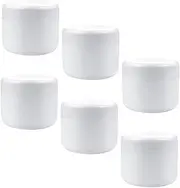 DRESSOOS 250g Refillable Empty Cream Jars 6pcs Set Travel Size Leakproof Cosmetics Sample Containers White for Outdoors