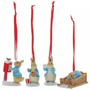 Beatrix Potter Winter Peter Rabbit Hanging Miniature Figurine Ornaments A29927