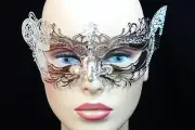 LASER CUT Venetian Masquerade Costume Ball Prom Party Wedding Silver Fox Mask