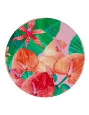 [Maxwell & Williams] Teas & C's Tropicana Ceramic Round Coaster 10cm Banana Leaf in Pink