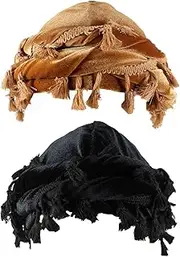 [JILIYUPA] 2Pcs Turban for Men, Adjustable Velvet Halo Silk Satin Lined Cap for Women Durag Twist Head Wraps Hat Elastic Pre Tie Beanies