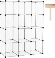 C&AHOME Cube Storage Organizer, 12-Cube Closet 12 cubes, Translucent White