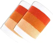 YARNOW 2 Pack Sports Wristband Cotton Wrist Strap Fitness Hand Band Sweatproof for Women Men Workout Yoga