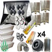Mel Metro 4x600W HPS Ballast&4x MH/HPS Lamp with Tent 8" Filter Fan Control