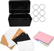 Parliky Plastic Index Card Holders Case 6 Divider Note Card Box for Home Office