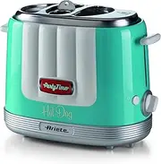 Ariete 206 Hot Dog Maker Party Time, Hot Dog Maker, 650 W, 5 Cooking Levels, 4 Cooking Spaces, Automatic Ejection, Light Blue