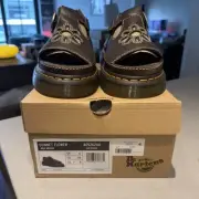 DR MARTENS DUNNET FLOWER KELP BROWN LEATHER SANDALS SIZE 8 WMN AUTHENTIC FAST