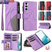 For Samsung S25 S24 S23 FE S22 S21 S20 Ultra Flip Leather Cover Zip Wallet Case