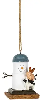 Ganz S'mores Farmer Hanging Ornament, Polyresin, 3 Inches Height (MX181776)