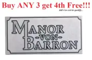 ☀️NEW Lego Tile 2 x 4 with 'Manor von Barron' Pattern