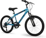 [Huffy] Stone Mountain Boys 20 Inch Mountain Bike, Metallic Cyan Frame, 6-Speed Shimano Twist Shifting, Front Suspension, Comfort Saddle | 20"/24"/26" Sizes, 6-21 Speeds, Dual Suspension Available |