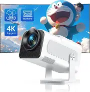 Mini Projector【Auto Keystone】 Portable Projector 4K Supported Native 1080P, 180