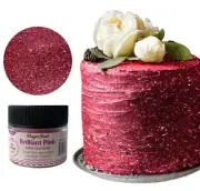 Edible Glitter dust BRILLIANT PINK ( 6 grams ) Magic dust , Kosher, Gluten free