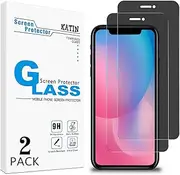 KATIN 2 Pack Privacy Screen Protector for iPhone 11, iPhone XR 6.1-Inch Anti Spy Tempered Glass Film Anti-Scratch Case Friendly