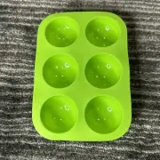 3D 6-Holes Ball Silicone Chocolate Mold Half Sphere Cake Baking Mold Green New
