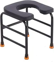 Z&y GLAa Commode Chair,Toilet Chair Non-Slip Bedside Commode Seat Portable Toilet with Safety Steel Frame Non-Slip Leg Pad Comfortable Durable/Big