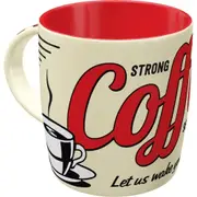 Nostalgic Art Strong Coffee Served Here 330ml Ceramic Mug Tea Drink Cup w/Handle