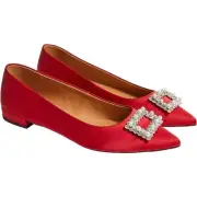 J.CREW Pointy-toe Crystal Classic Red Flats w/ Box, US7 SRP: $120