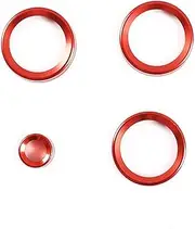 JIUYIN Knob Ring Cover,Fit For LAND ROVER, Range Rover Evoque 2012-2018 Car Air Condition Audio Volume Control Button Circle Decoration Trim Dashboard Knob Ring(Red)
