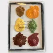 Williams Sonoma Harvest Fall Pie Crust Punches/Impression Cookie Cutter Set Of 6