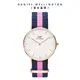 Daniel Wellington 手錶 Classic Winchester 36mm粉藍織紋錶-白錶盤-玫瑰金框(DW00100033)