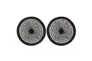 2PK Ladelle Apollo 38cm Round Seagrass Placemat Kitchen Dining Table Mat Black