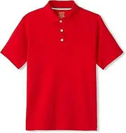 [French Toast] Girls' Adaptive Short Sleeve Polo Shirt | Hook and Loop Placket | Flat Seams